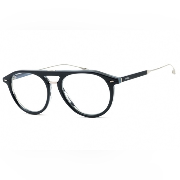 HUGO BOSS UNISEX EYEGLASSES BOSS 1358/BB 0NLB 00 Blue/Clear Black 53mm - Picture 1 of 2